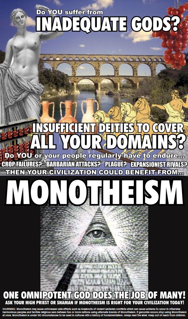 monotheism religion roman gods barbarians eye pyramid inadequacy image macro
